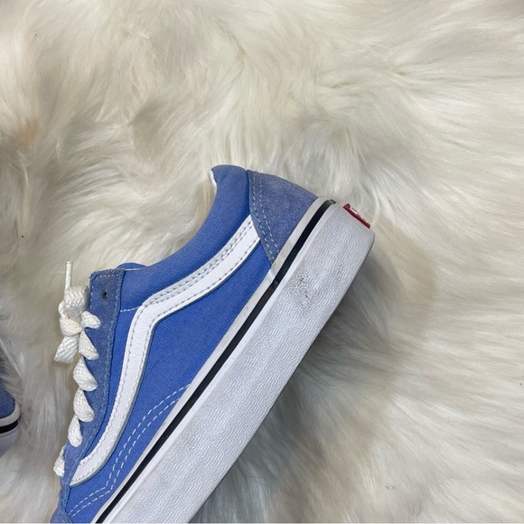 Vans Women’s Old Skool Blue/White Lace Up Sneakers - Picture 6 of 11